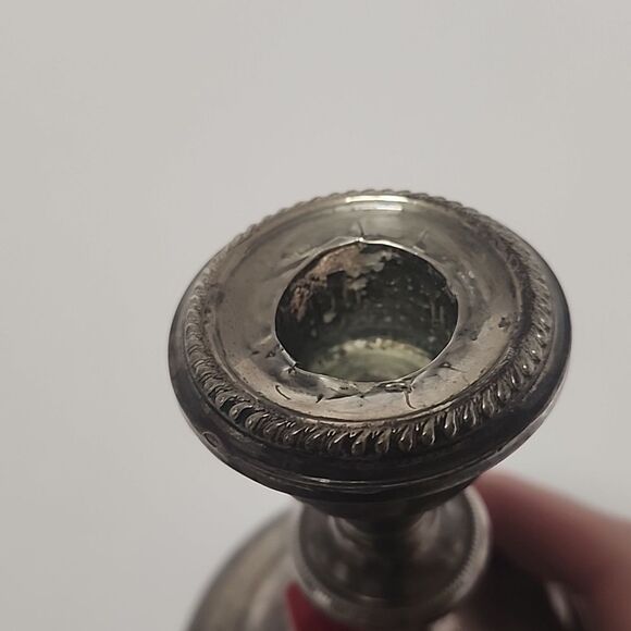 Crest Silver Co Sterling Silver Weighted Candlesticks Candle Holders 925 - Picture 6 of 8